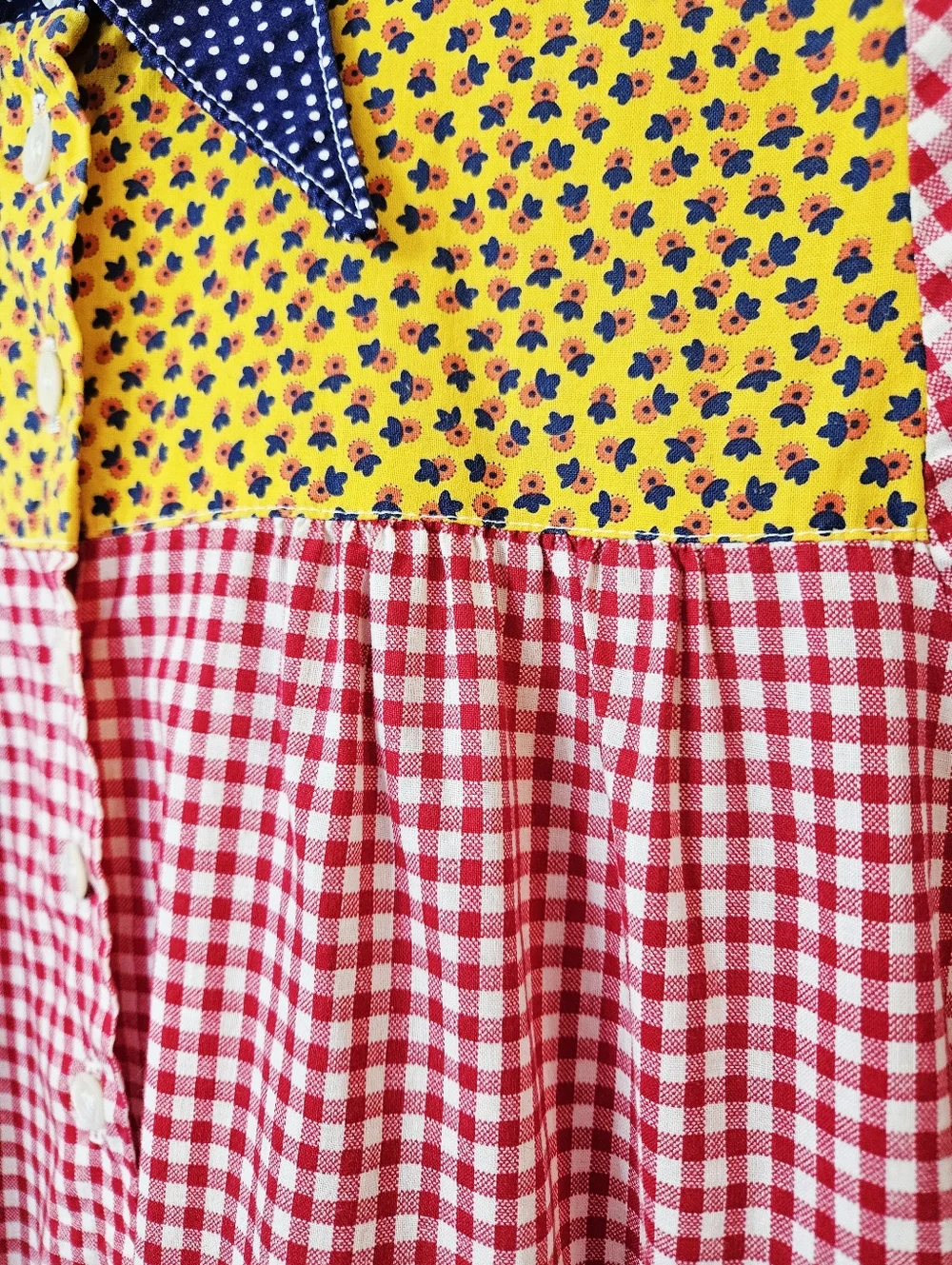 Vintage 70s The Cottager Pointed Collar Button Up Blouse Patch Pockets Small - Picture 6 of 16